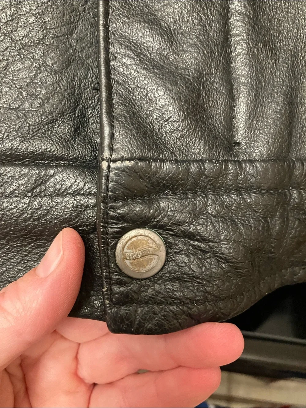 Men's Black Leather Bomber Jacket by